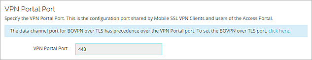 Screen shot of an informational message in the VPN Portal